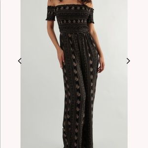 IRIS Off Shoulder Navy Blue Jumpsuit